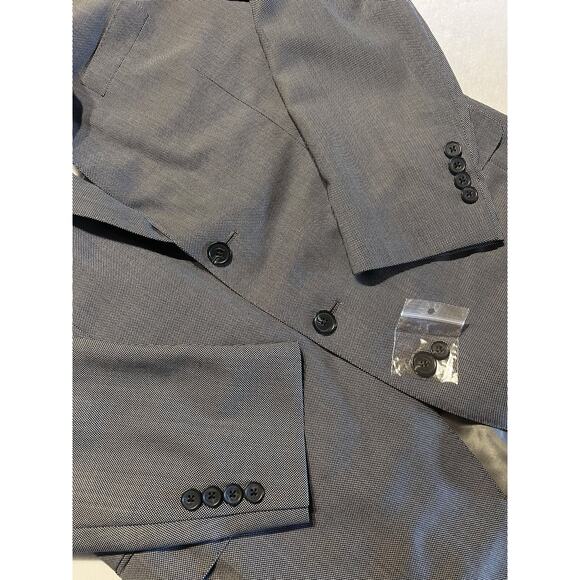 Samuelsohn 40R Black and Gray Birdseye Casual Designer Blazer Sport Jacket - Picture 7 of 16